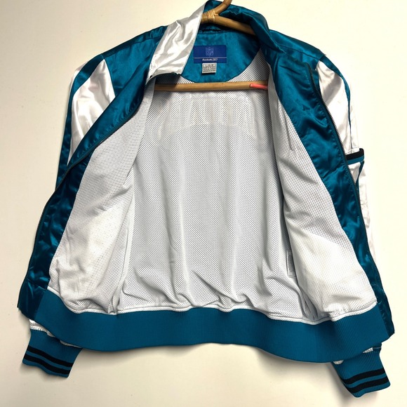 Reebok Jacksonville Jaguars NFL Satin Bomber Jacket L Teal White Mens L - Picture 11 of 15
